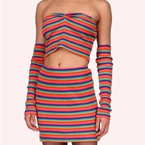 Anna Sui x SSENSE multicolored striped set